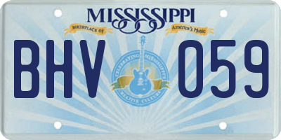 MS license plate BHV059
