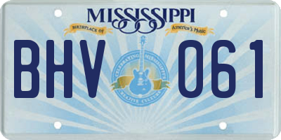 MS license plate BHV061
