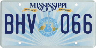 MS license plate BHV066