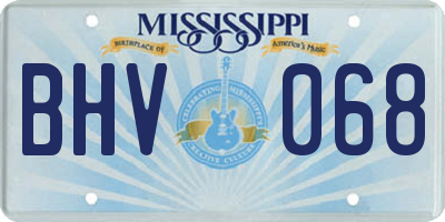 MS license plate BHV068