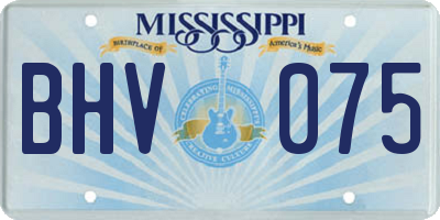 MS license plate BHV075
