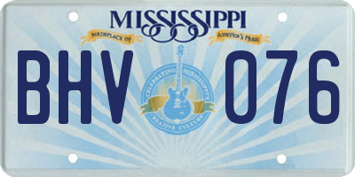 MS license plate BHV076