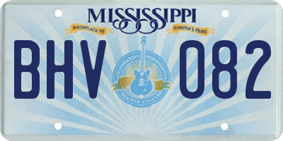 MS license plate BHV082