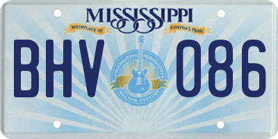 MS license plate BHV086