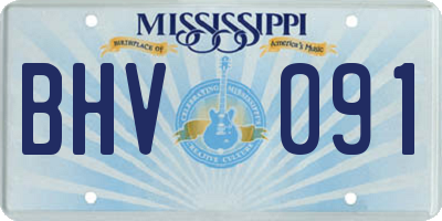 MS license plate BHV091