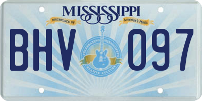 MS license plate BHV097