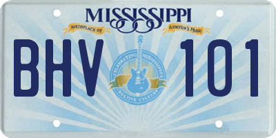 MS license plate BHV101