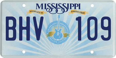 MS license plate BHV109