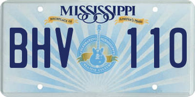 MS license plate BHV110
