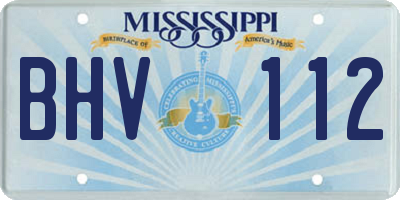 MS license plate BHV112