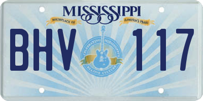 MS license plate BHV117