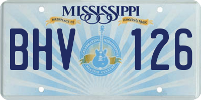 MS license plate BHV126