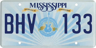 MS license plate BHV133