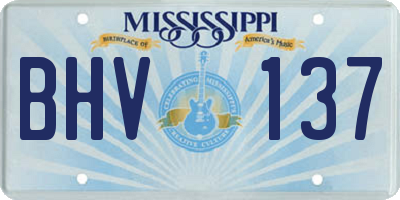 MS license plate BHV137