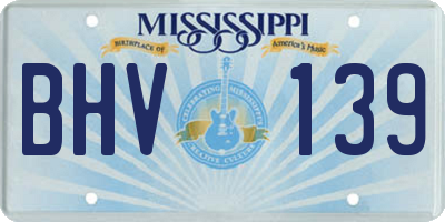 MS license plate BHV139
