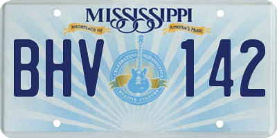 MS license plate BHV142