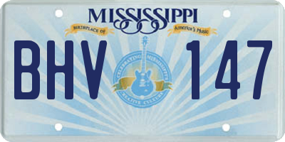 MS license plate BHV147
