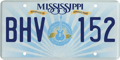 MS license plate BHV152