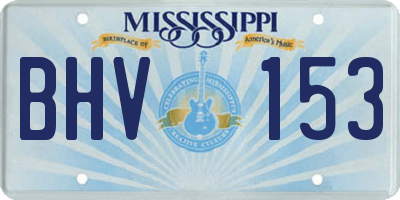 MS license plate BHV153