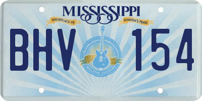 MS license plate BHV154