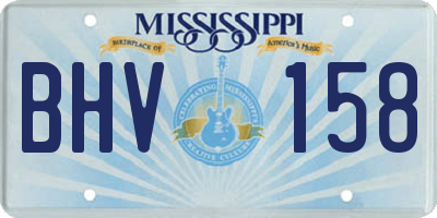 MS license plate BHV158