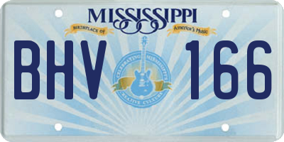 MS license plate BHV166