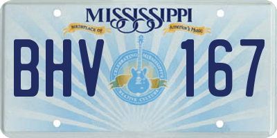 MS license plate BHV167
