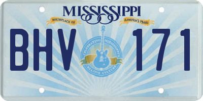 MS license plate BHV171