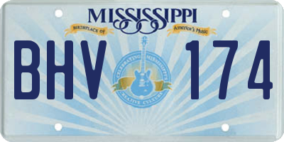 MS license plate BHV174