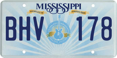 MS license plate BHV178