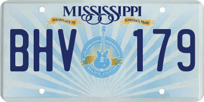 MS license plate BHV179