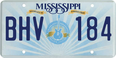 MS license plate BHV184