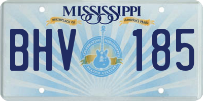 MS license plate BHV185