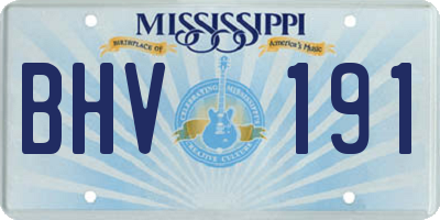 MS license plate BHV191
