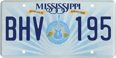 MS license plate BHV195