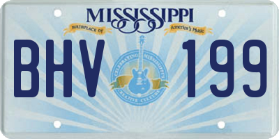 MS license plate BHV199