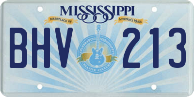 MS license plate BHV213