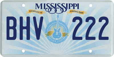 MS license plate BHV222
