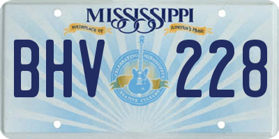 MS license plate BHV228