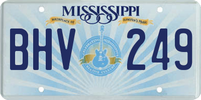 MS license plate BHV249