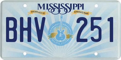 MS license plate BHV251
