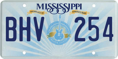 MS license plate BHV254