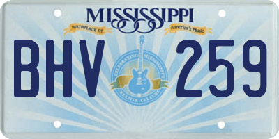 MS license plate BHV259
