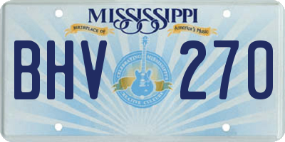 MS license plate BHV270