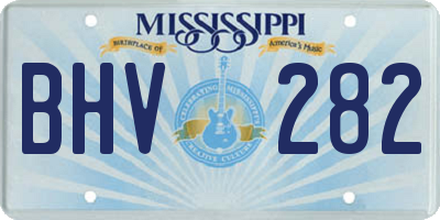 MS license plate BHV282