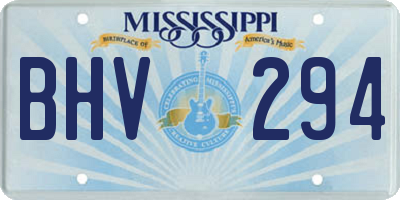 MS license plate BHV294