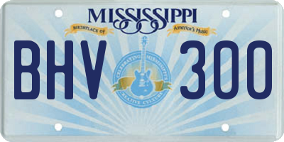 MS license plate BHV300