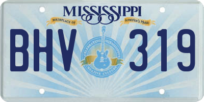 MS license plate BHV319