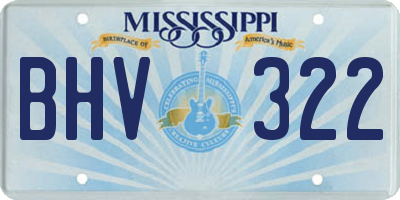 MS license plate BHV322