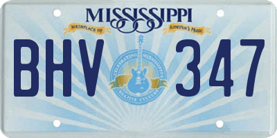MS license plate BHV347